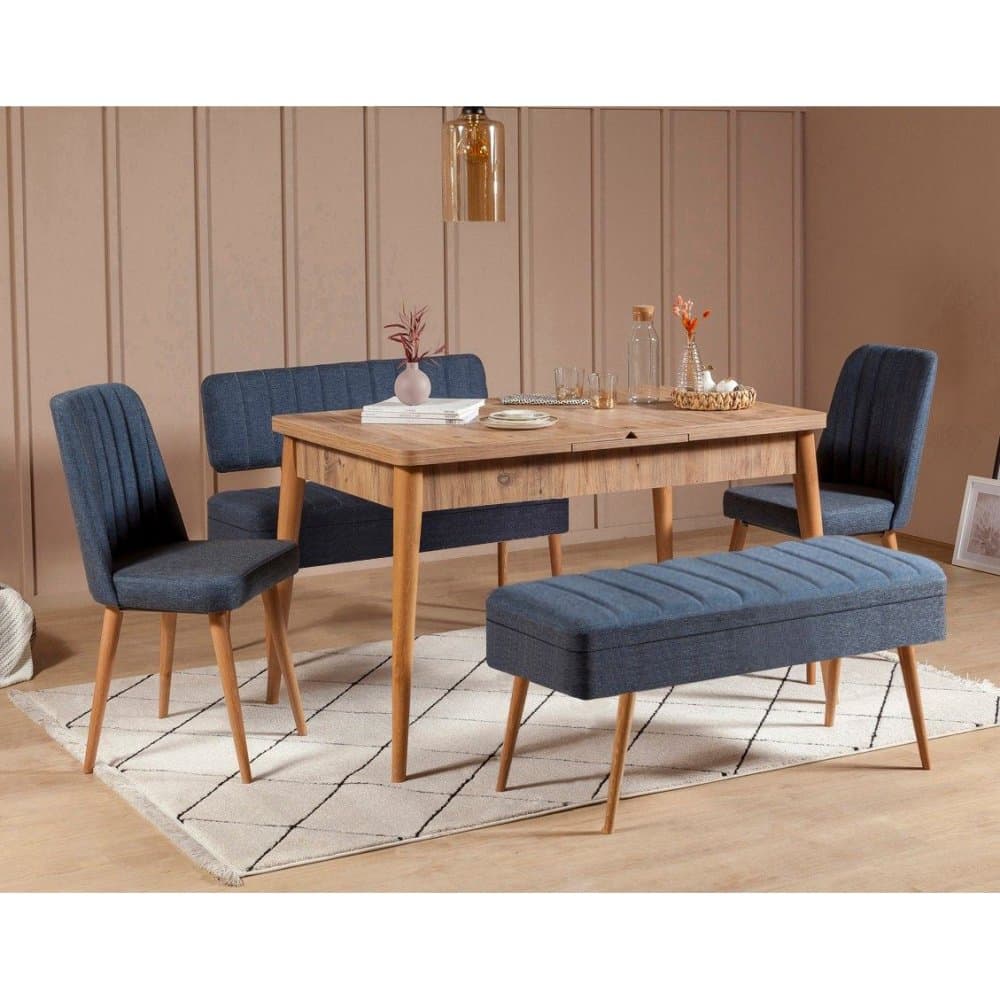 Jedálenský set s rozkladacím stolom a stoličkami (5 kusov) Vina 1048 - 4 - Atlantic, Dark Blue