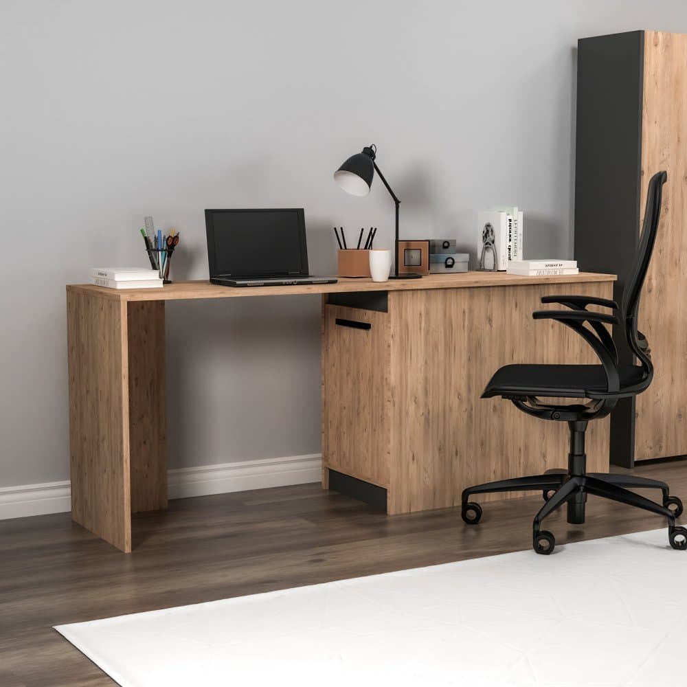 Písací stôl Akser - Atlantic Pine, Anthracite 1