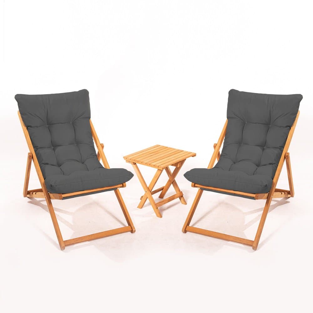 Garden Table & Chairs Set (3 Pieces) My005 - Grey