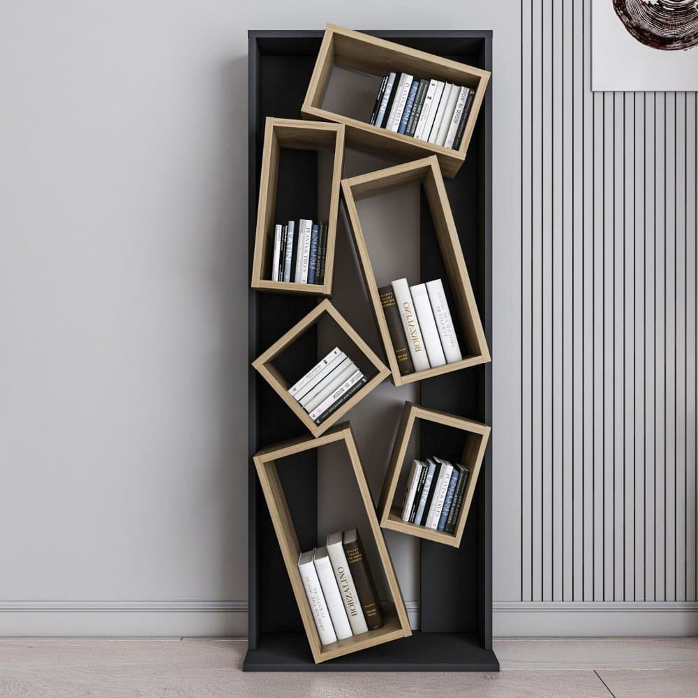 Knižnica Carmen - Black, Oak 1