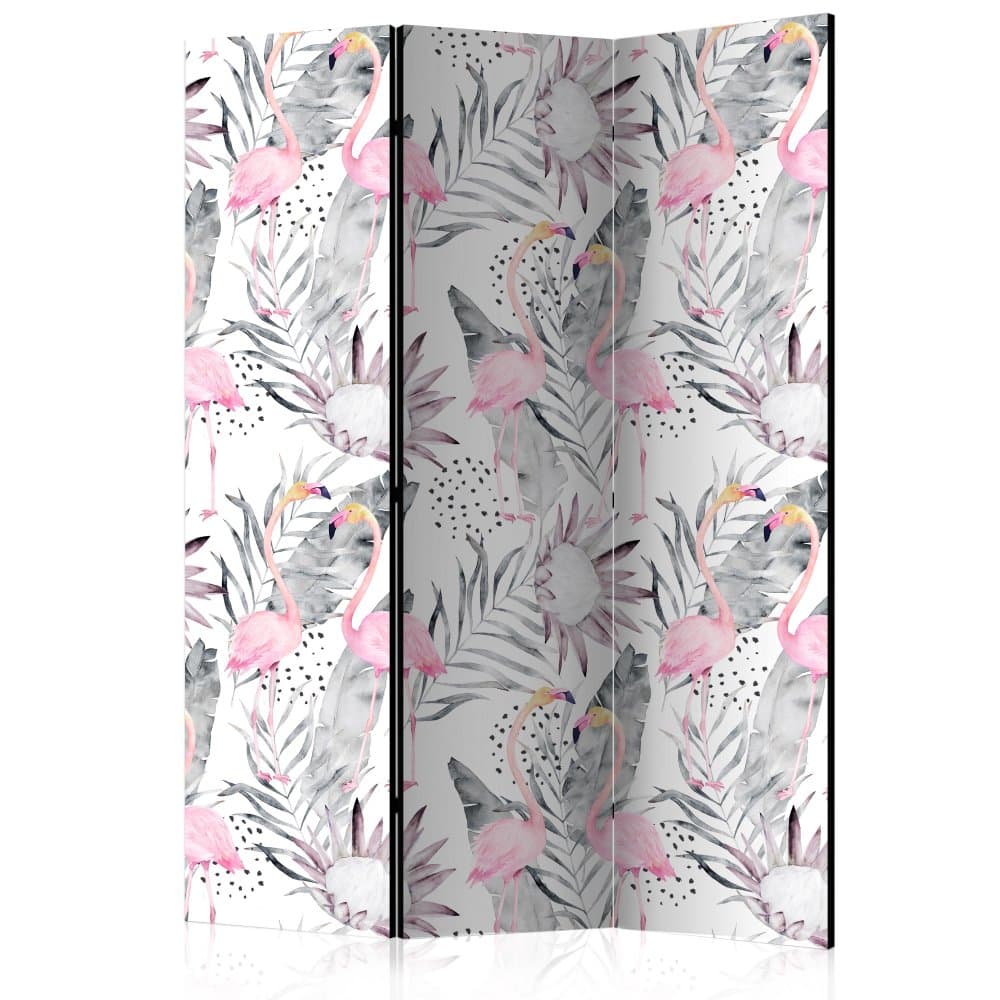 Paraván Flamingos and Twigs Dekorhome 1