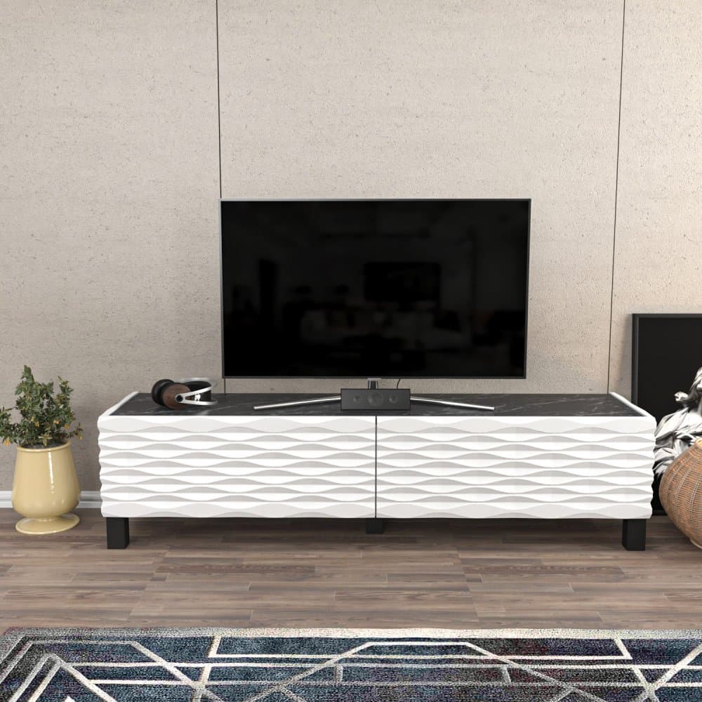 TV stolík Lerze - White, Black