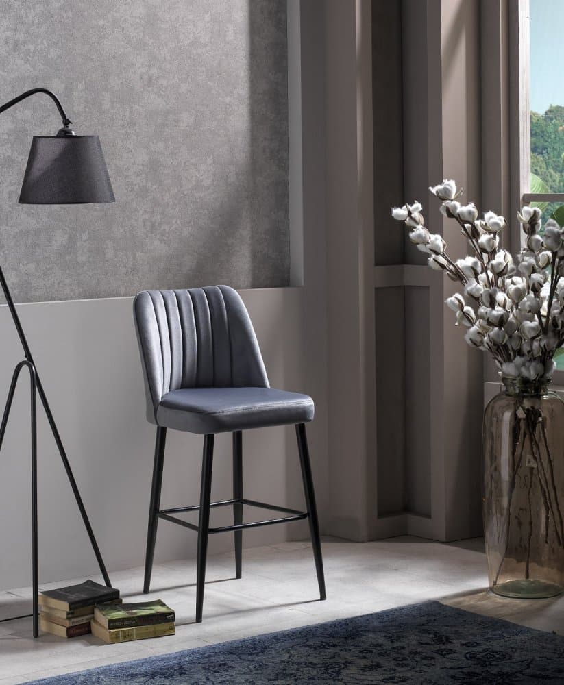 Bar Stool Set (2 Pieces) Vento - Grey