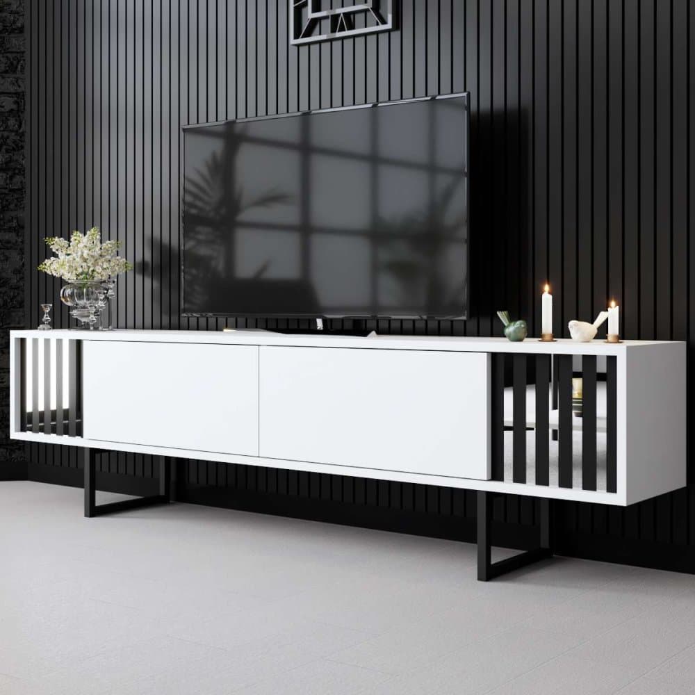 TV stolík Chrome Line - White, Black