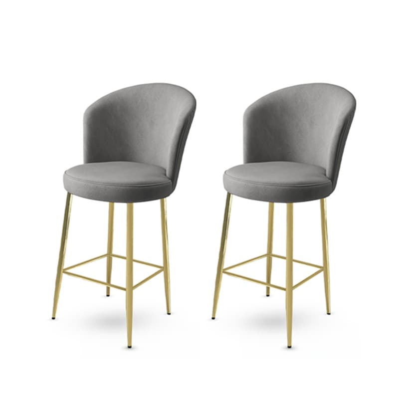 Bar Stool Set (2 Pieces) Alte - Grey, Gold 1