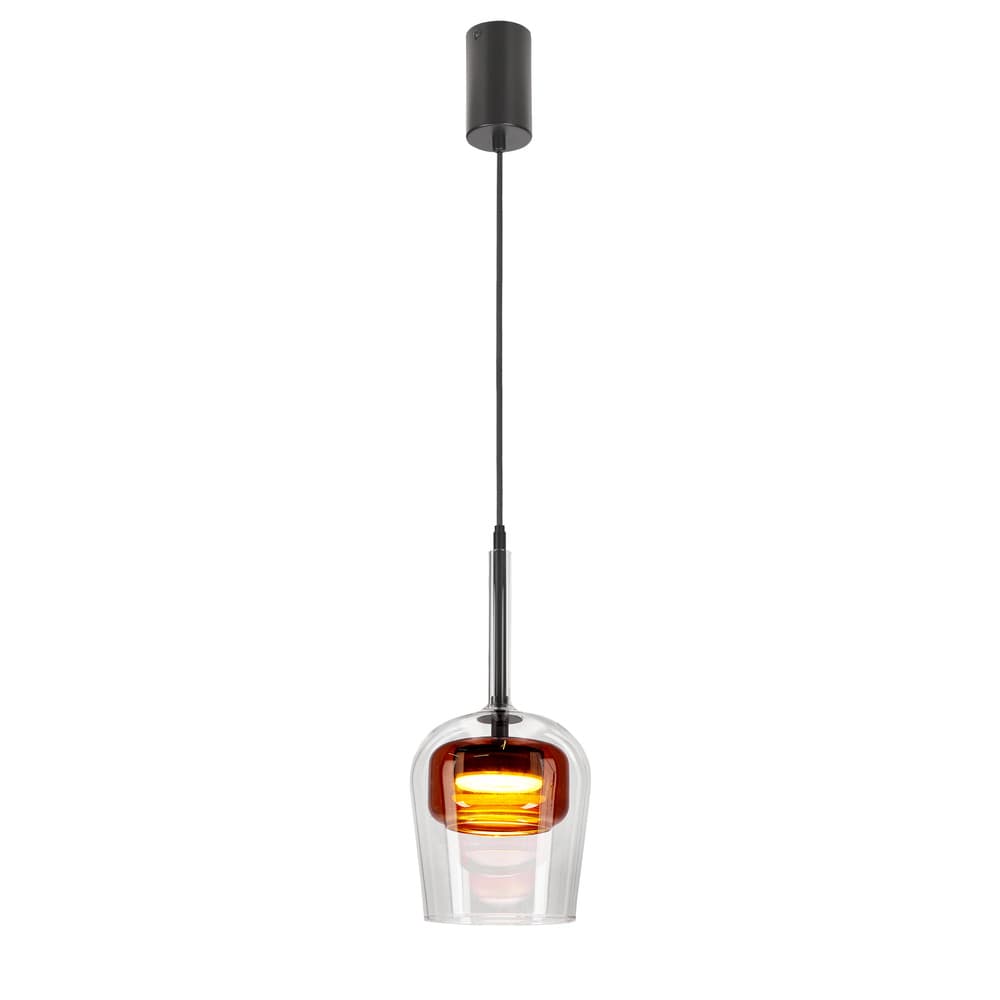 Lampa wisząca Glaxi szklana klosz transparentny i brązowy 1xGX53 nad stół