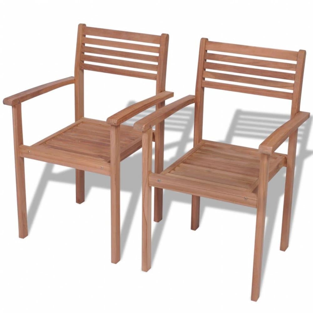 Vonkajšie stohovateľné stoličky 2 ks teak