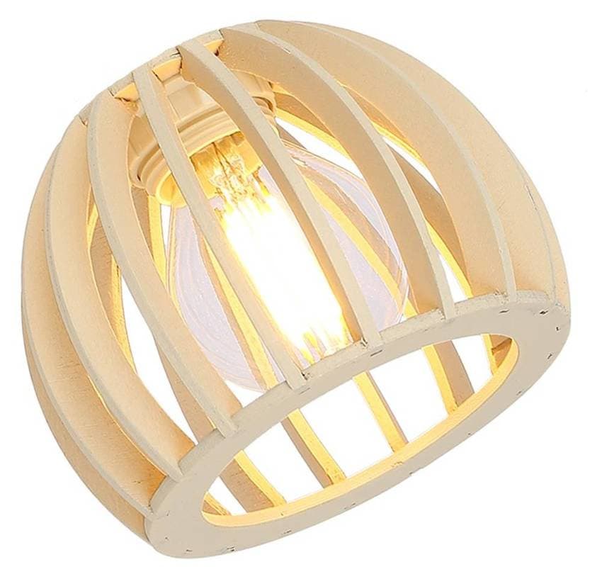 Béžové drevené tienidlo na lampu E14 Atarri 1