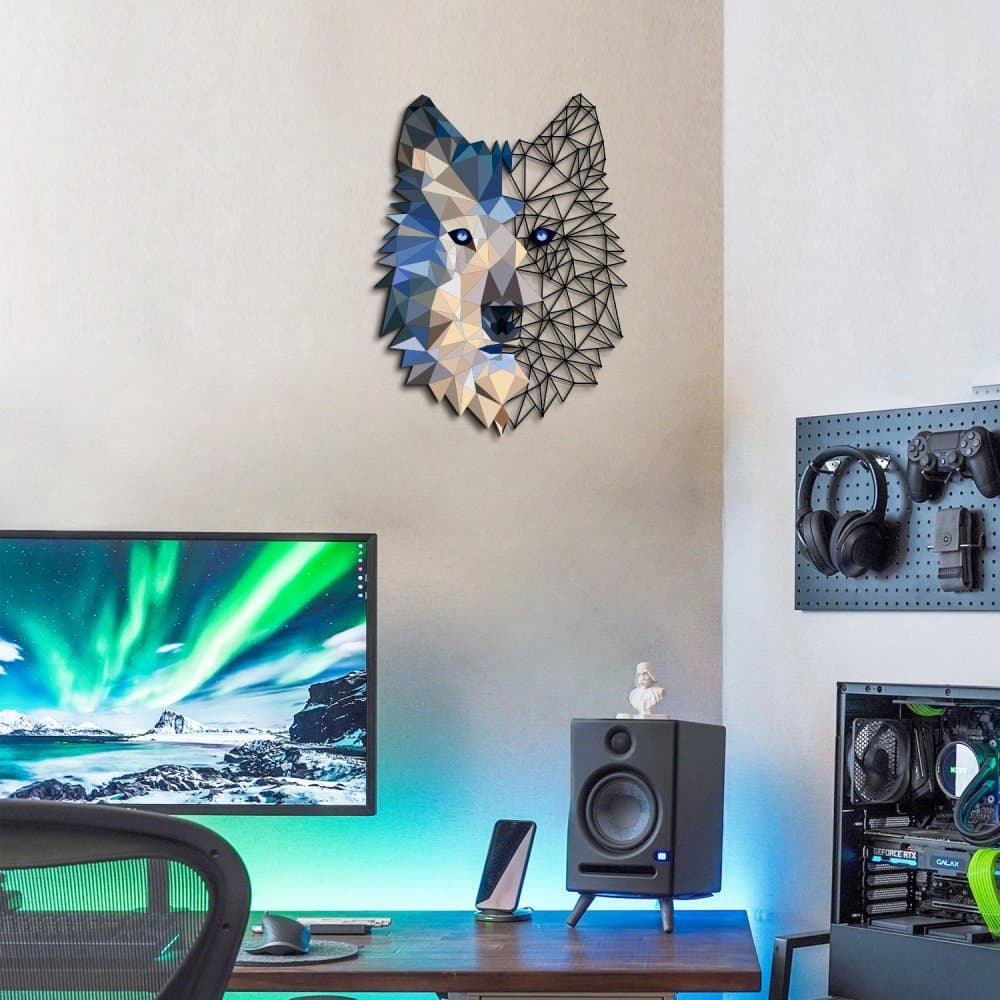 Dekoratívny kovový doplnok na stenu Metal Wolf Wall Art - APT721 1