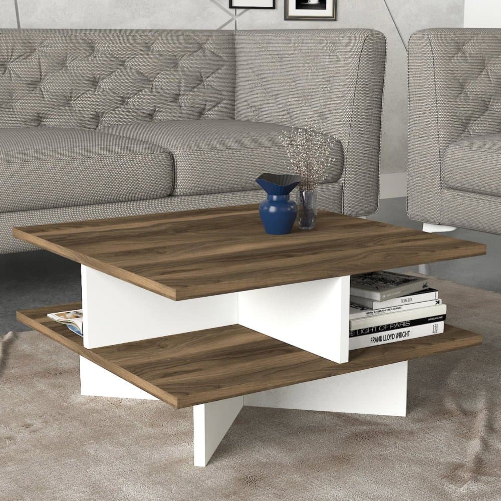 Konferenčný stolík Hamton - Walnut, White 1