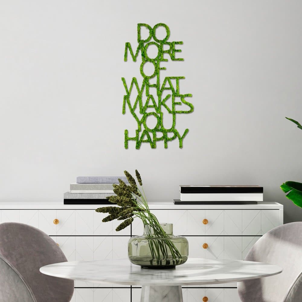 Dekoratívny kovový doplnok na stenu Do More Of What Makes You Happy 1