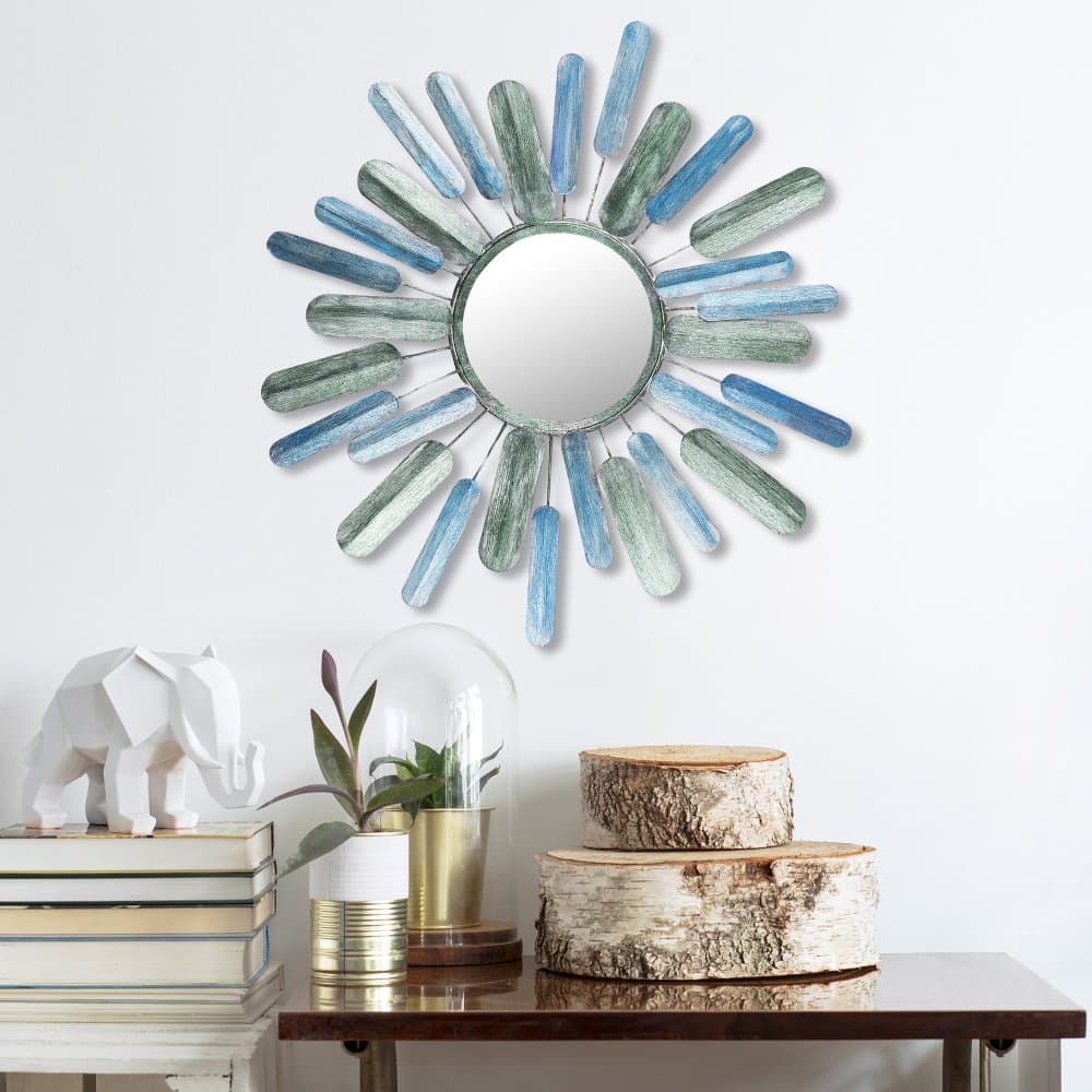 Dekoratívny kovový doplnok na stenu Metal Art Mirror Sun 1