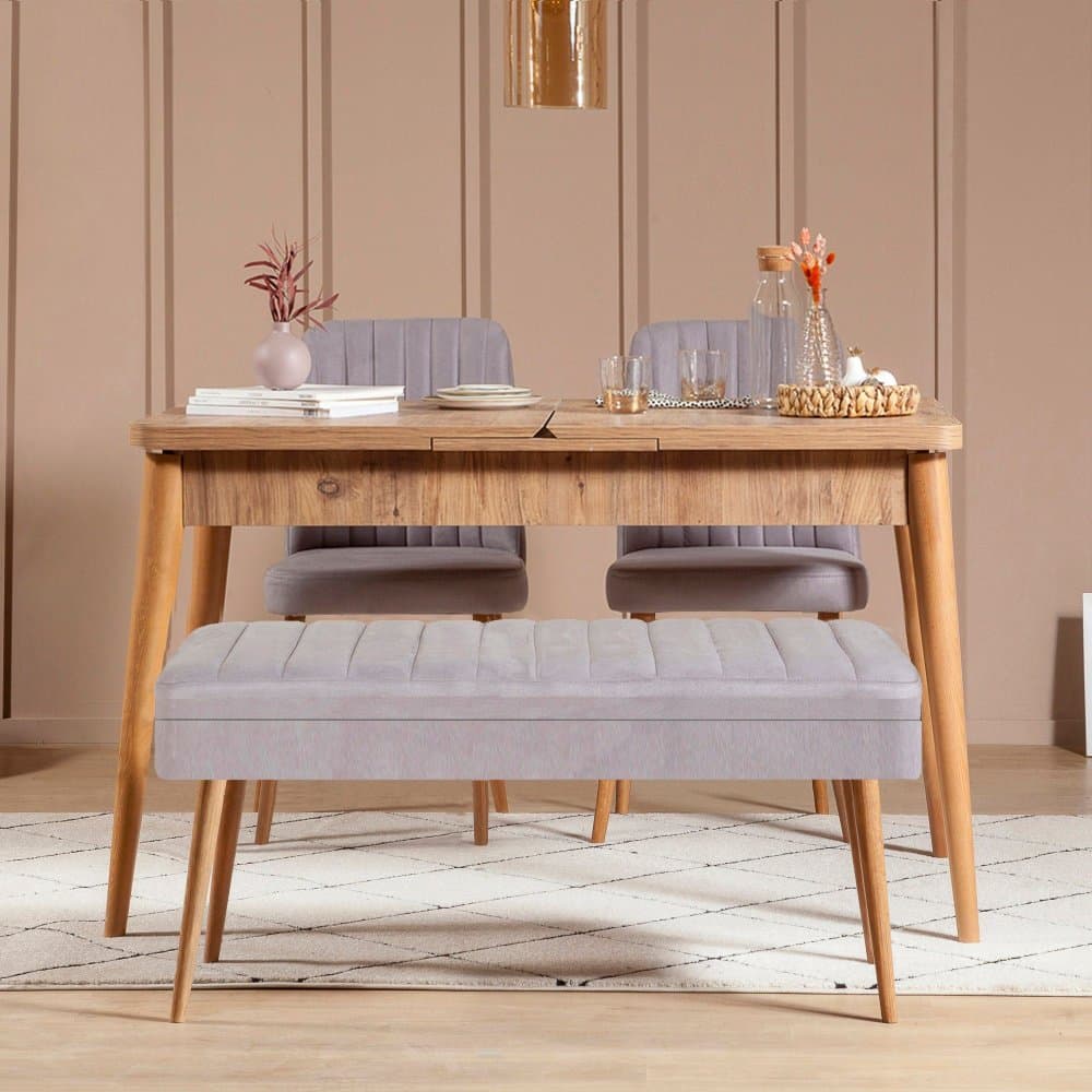 Jedálenský set s rozkladacím stolom a stoličkami (4 kusy) Vina 0701 - 3 - Atlantic, Grey