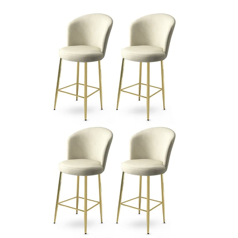 Bar Stool Set (4 Pieces) Alte - Cream, Gold