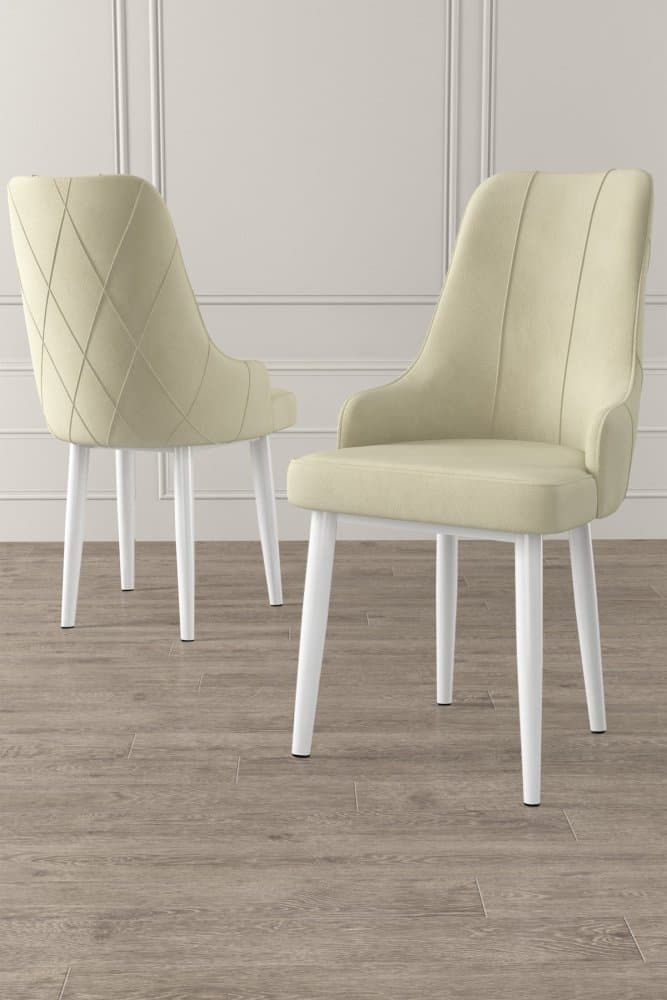 Súprava stoličiek (6 kusov) Trex - Cream, White