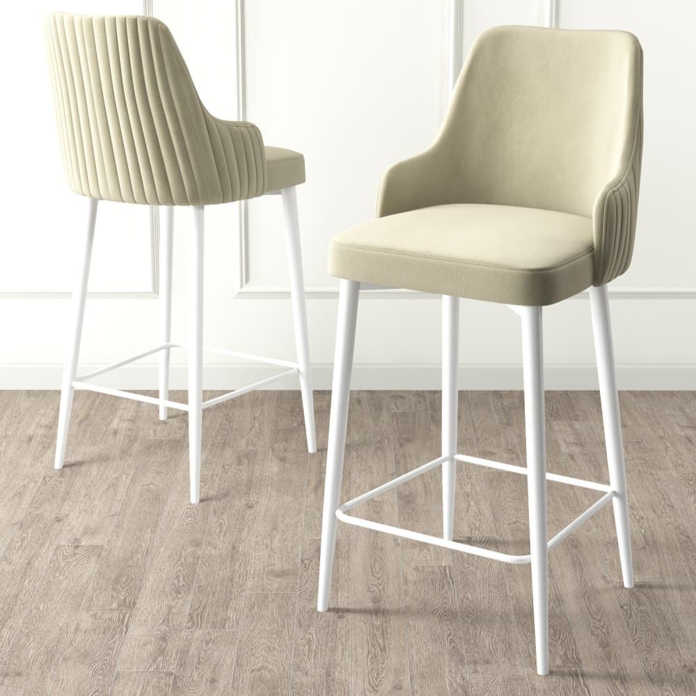 Bar Stool Set (6 Pieces) Enox - Cream, White 1