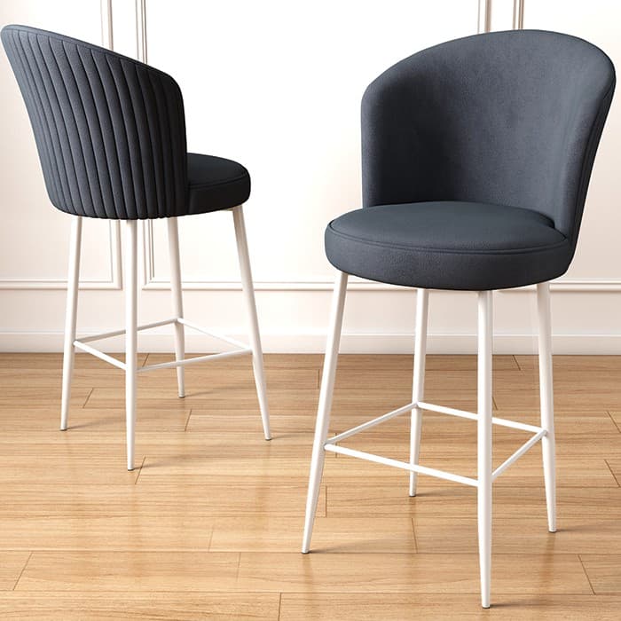 Bar Stool Set (6 Pieces) Alte - Anthracite, White
