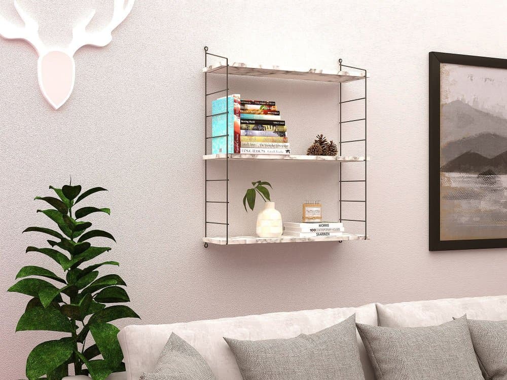 Nástenná polica Armoni 3'lü - Carrara Marble