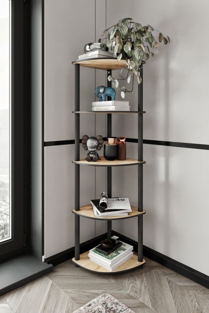 Knižnica Bookcase 5 Corner - Oak