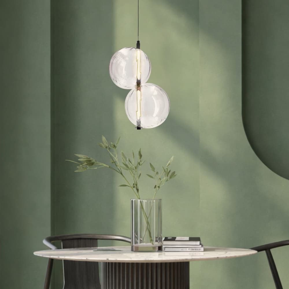 PLAYA lampa wisząca czarny 10W LED 3000K klosz bezbarwny