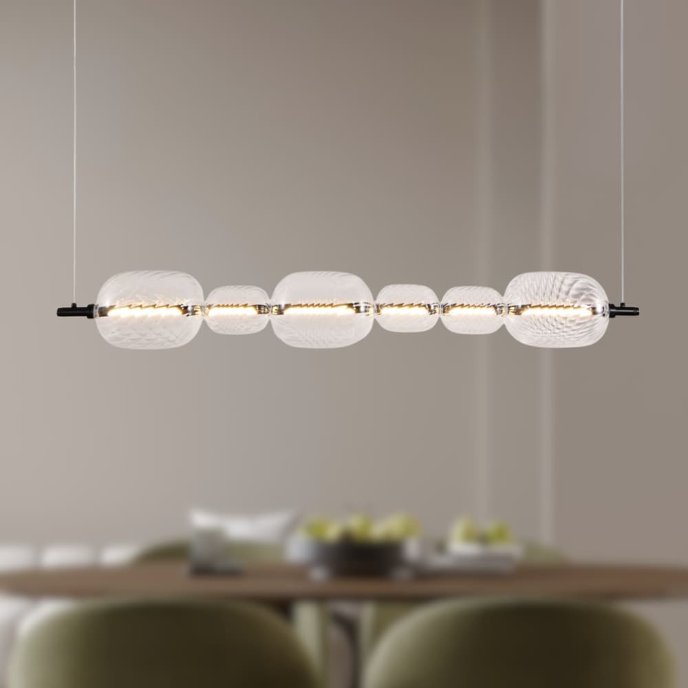 PLAYA lampa wisząca czarny pozioma 17W LED 3000K klosz bezbarwny 1