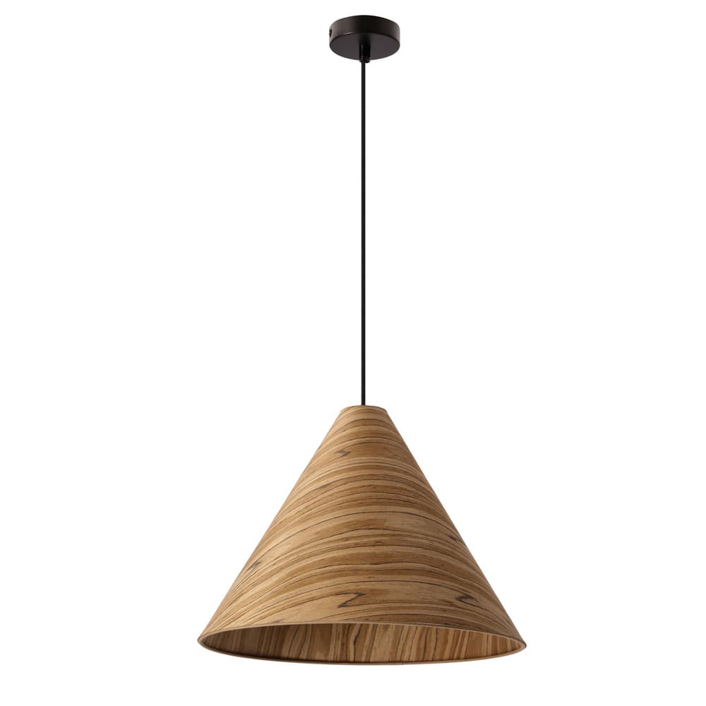 CONO lampa wisząca 33 czarny 1x40W E27 abażur fornir dębowy 1