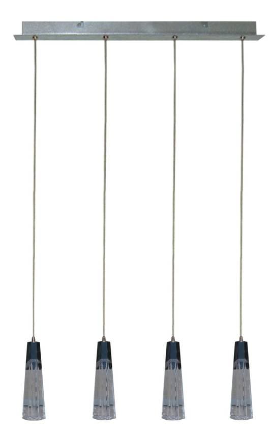 Závesná lampa s chrómovým nastaviteľným skleneným tienidlom 4xG4 20W Erica