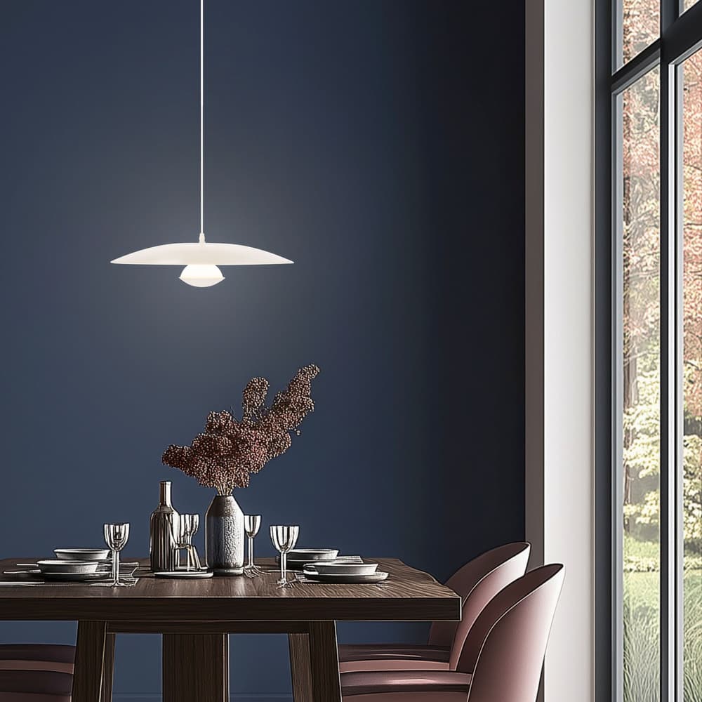 Závesná lampa biela LED 34cm Lund Ledea