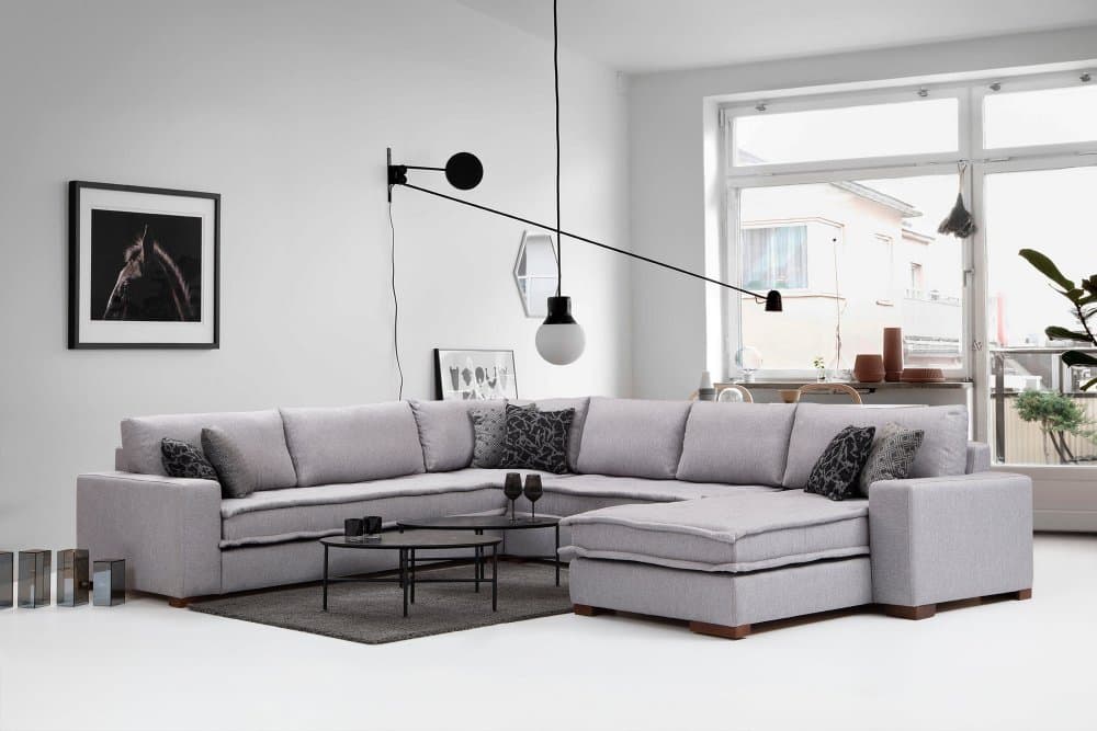 Rohová sedacia súprava / Rohová pohovka Lena Corner - Light Grey
