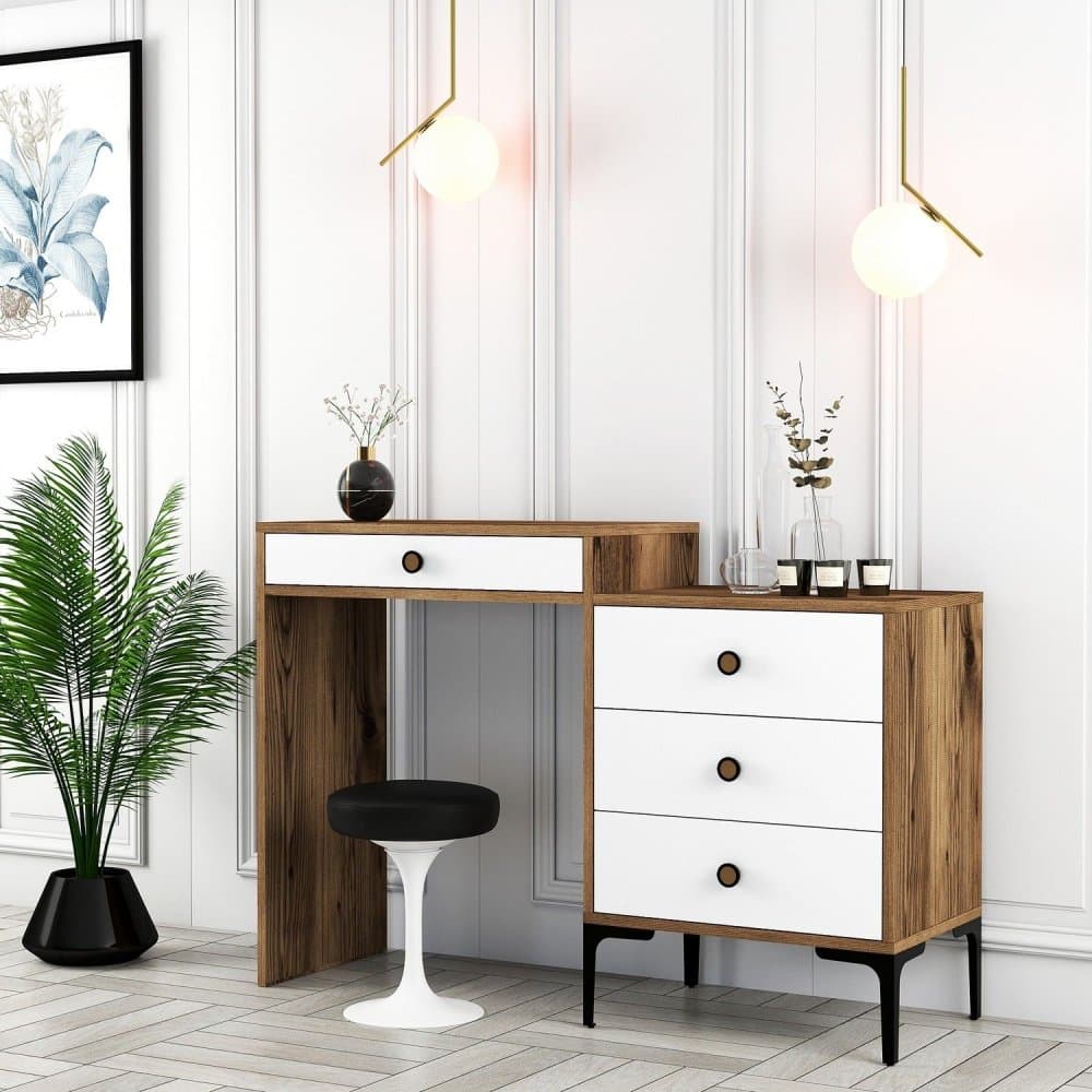 Toaletný stolík Lizbon 551 - Walnut, White 1