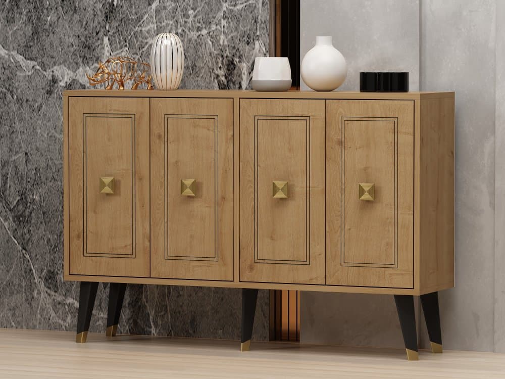 Konzolový stolík Hartın - Sapphire Oak, Gold
