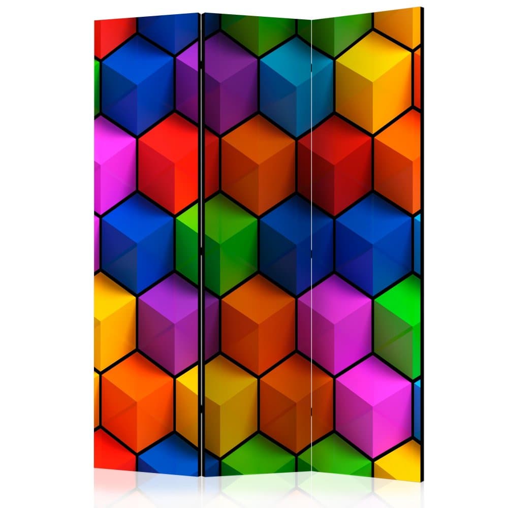 Paraván Colorful Geometric Boxes Dekorhome 1