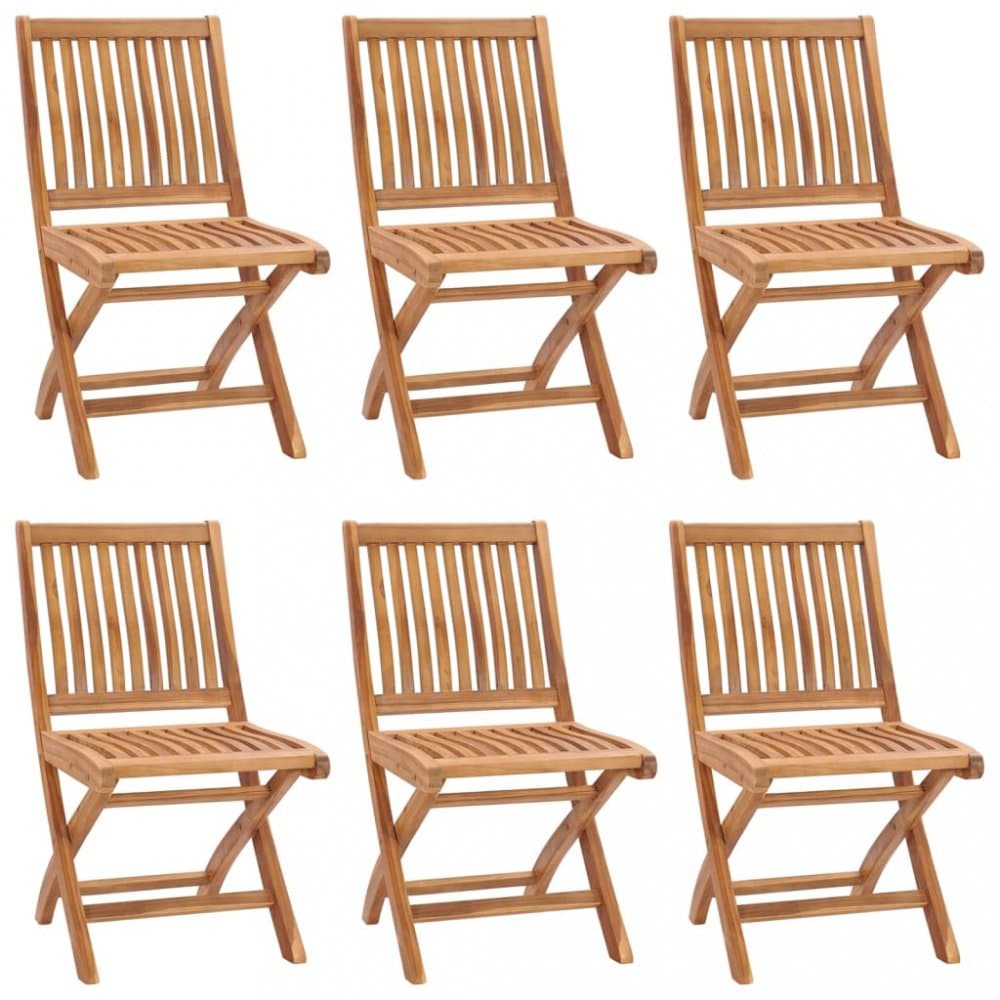 Skladacia záhradná stolička 6 ks teak Dekorhome 1