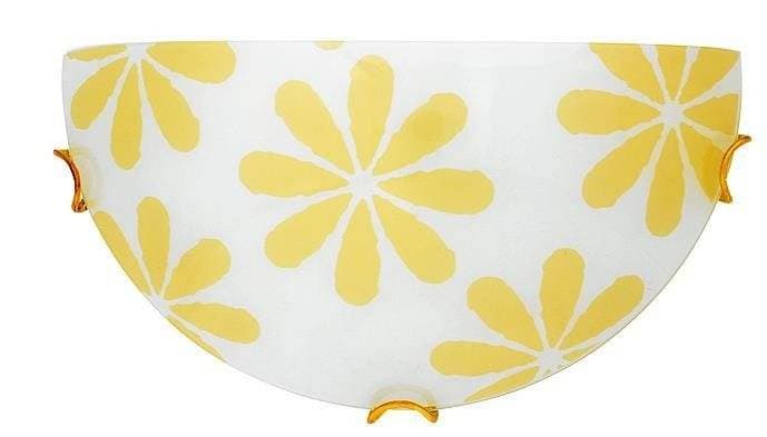 Stropná biela žltá s kvetmi nástenná lampa Lucy 1