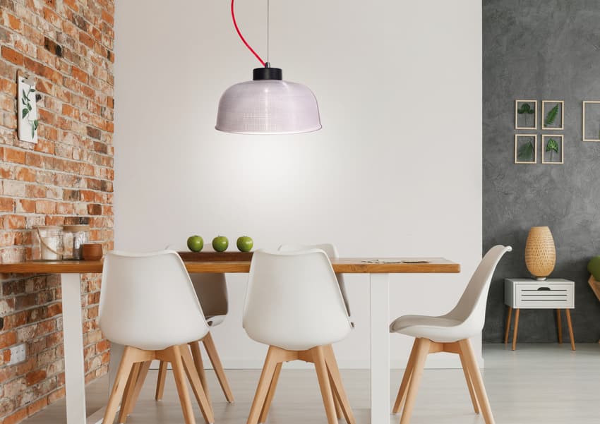 Závesná lampa Liverpool Ledea 27 cm sklo/červený kábel