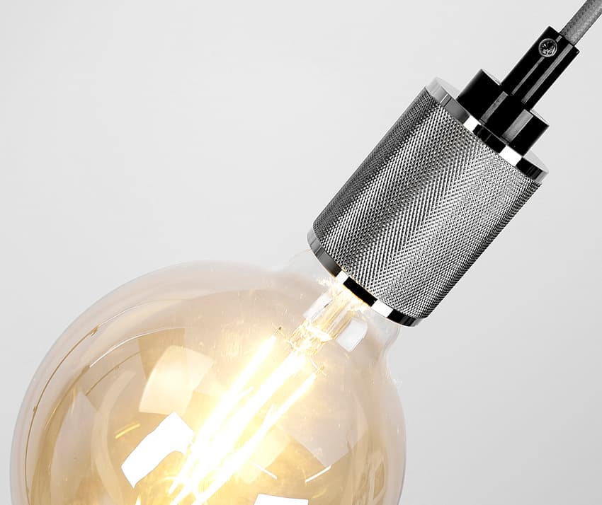 Kovová závesná chrómovo-čierna závesná lampa E27 1