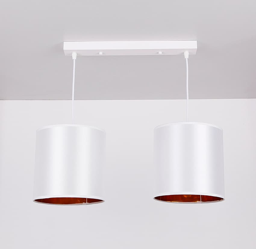 Závesná lampa biely pásik 2xE27 Atlanta 1