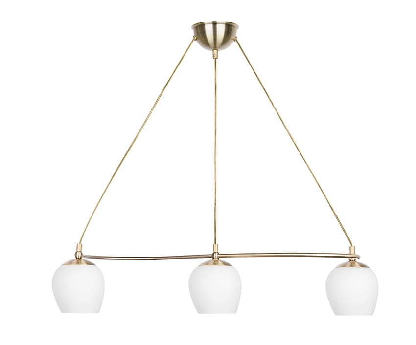 Závesná lampa Serano patina 3x60W E27 biele tienidlo 1