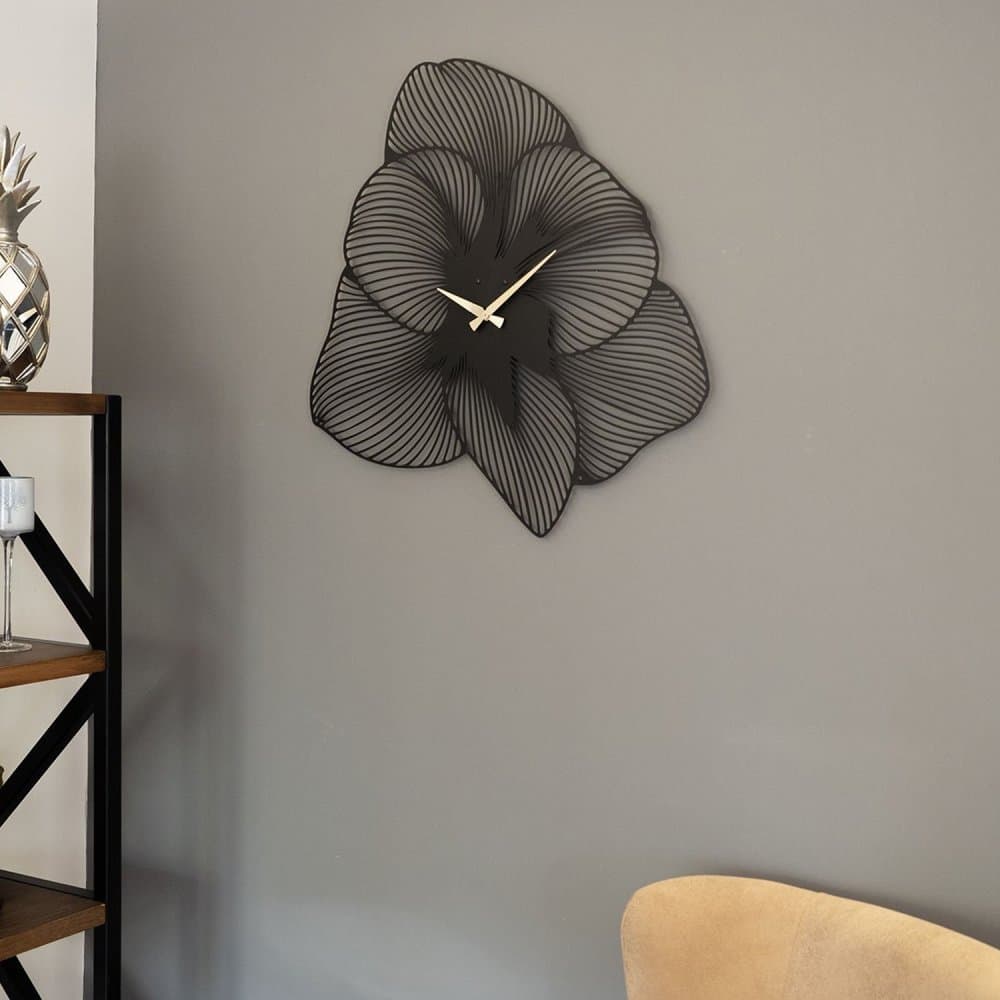 Dekoratívne kovové nástenné hodiny Azalea Metal Wall Clock - APS039 49 - Black 1
