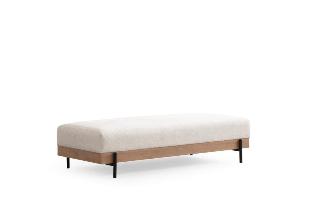 Puf Eti Oak Pouffe - White 1
