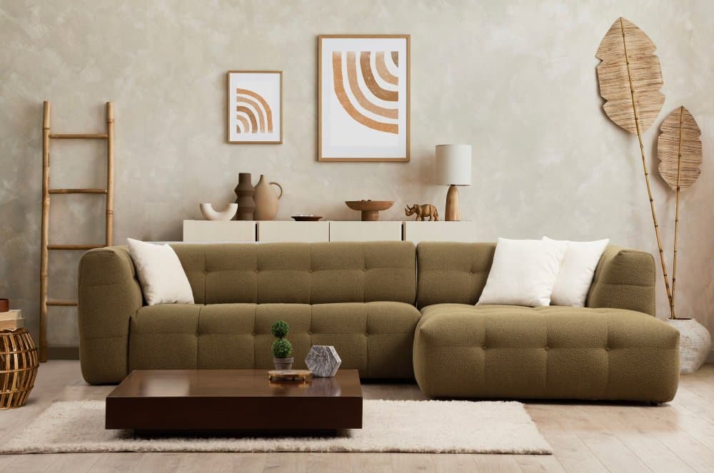 Rohová sedacia súprava / Rohová pohovka Cady 3 Seater Right - Khaki