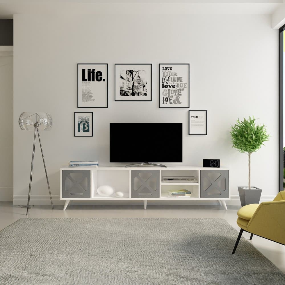 TV stolík Sinef - White , Anthracite