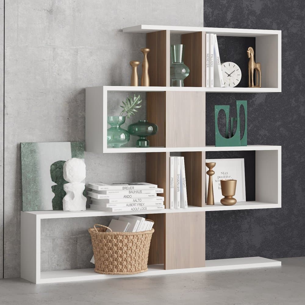 Knižnica Karlin - White, Walnut