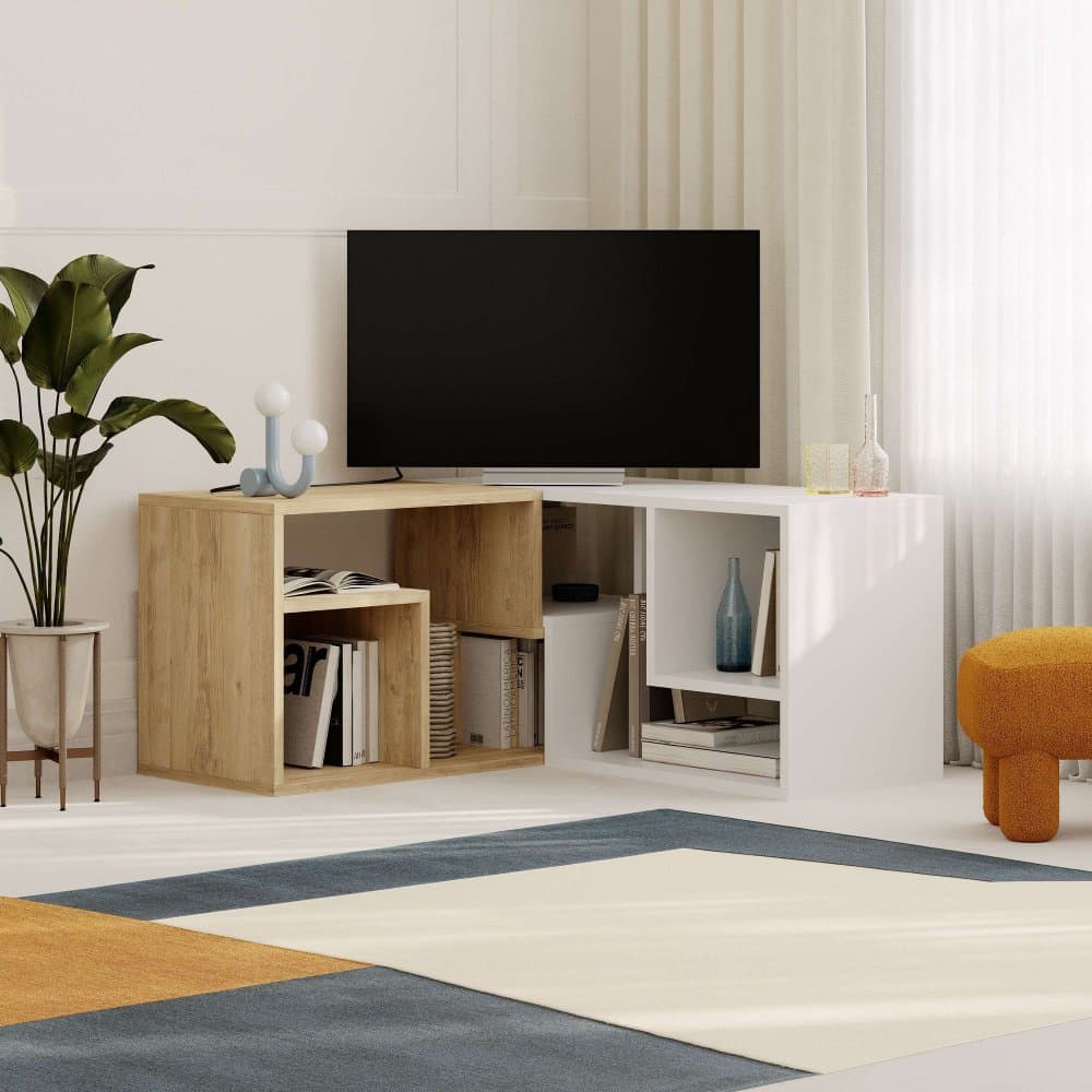 TV stolík Glis - Sapphire Oak, White