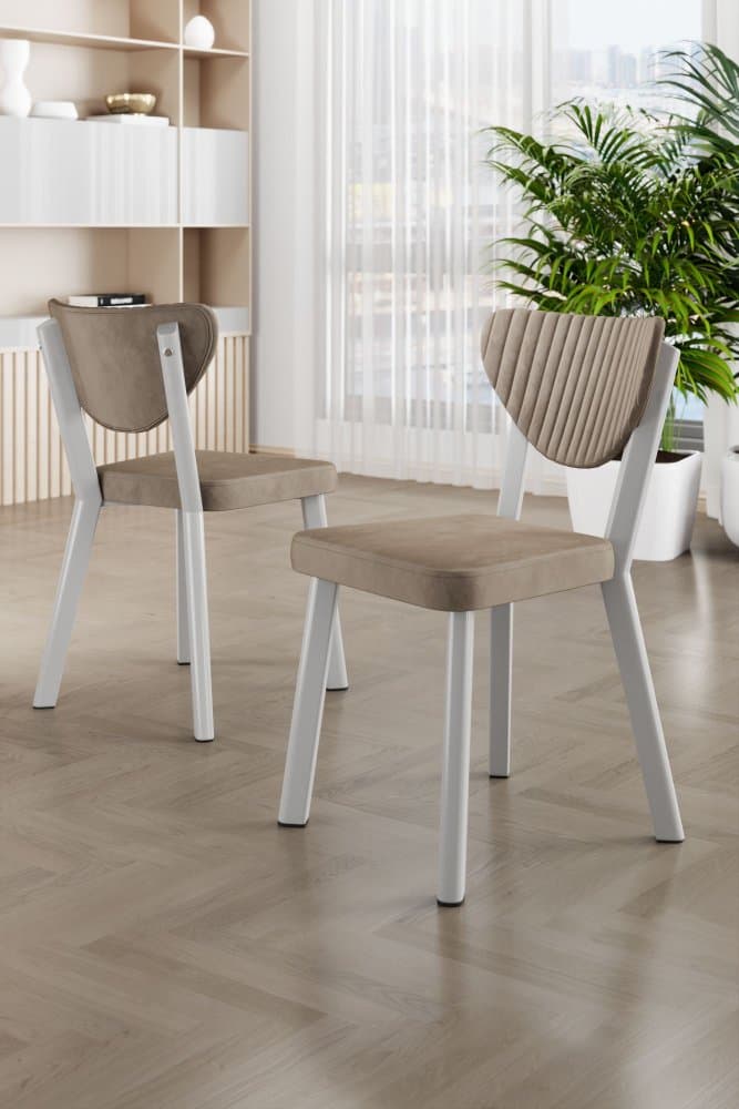 Súprava stoličiek (4 kusy) Arfe - Cappuccino, White