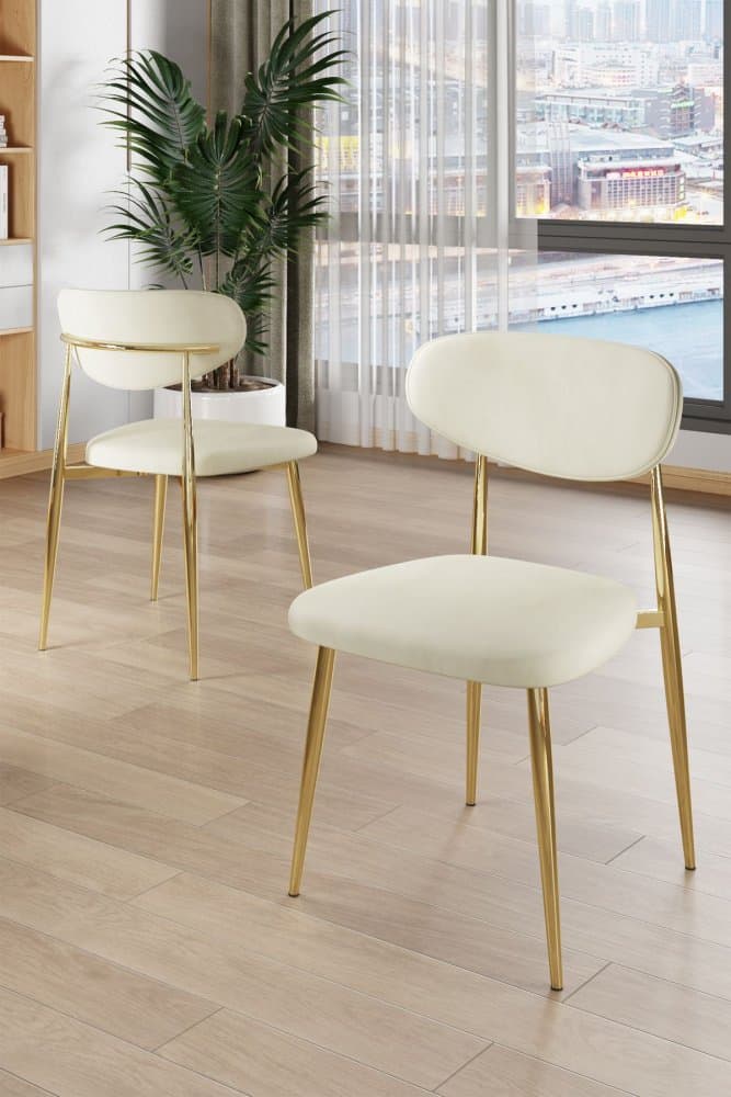 Súprava stoličiek (4 kusy) Vina - Cream, Gold