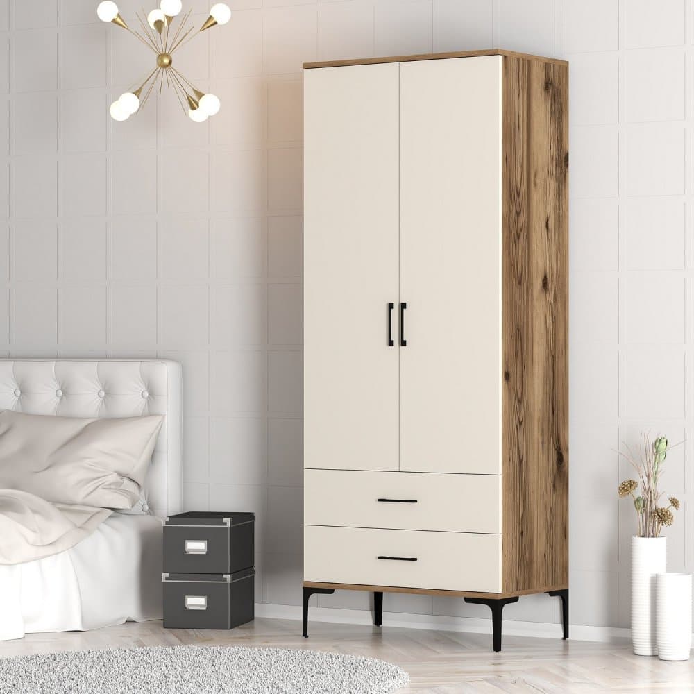 Šatníková skriňa Kumsal T - Walnut, Cream 1