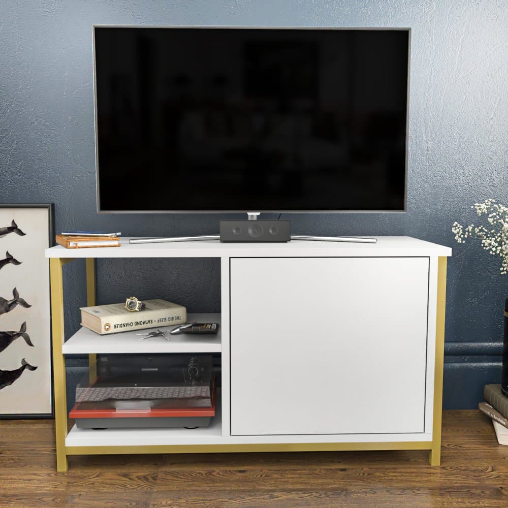 TV stolík Muskegon - Gold, White