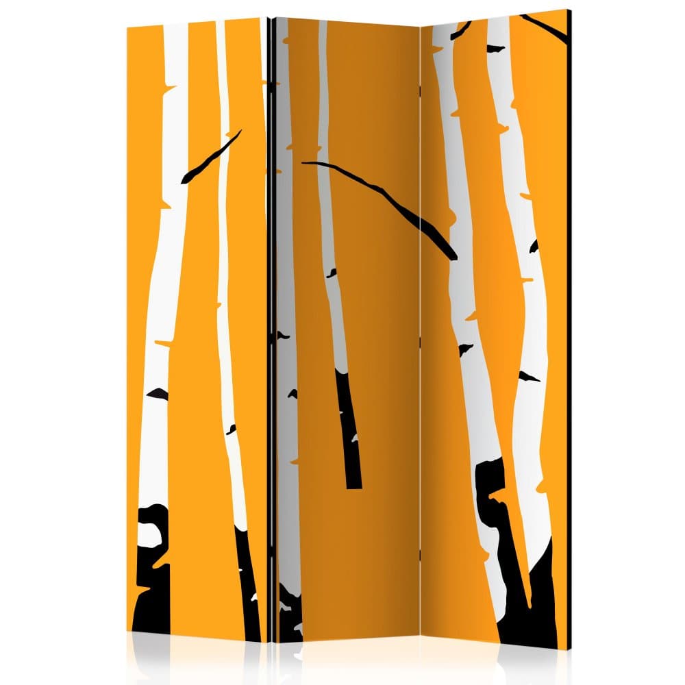 Paraván Birches on the orange background Dekorhome 1
