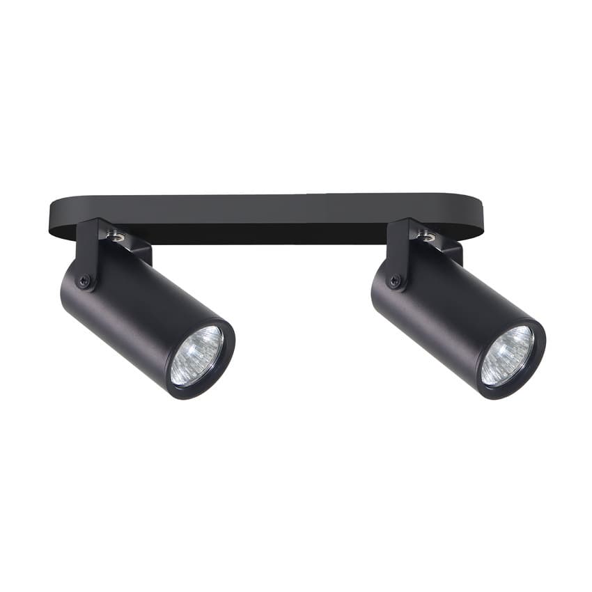 Stropná lampa Gary, čierna, 2x15W, tienidlo GU10, čierne